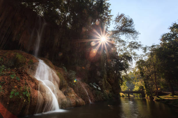 Phu Sang Waterfall, the only warm waterfall in Thailand with high temperatures, Phayao, Thailand