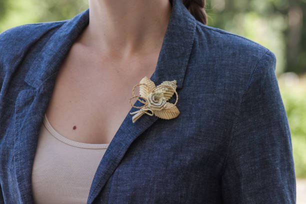 Boutonniere made out of straw.