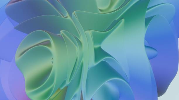 istock 3d vertical banner emerald royal color. Wavy fluid trendy modern background. 2155258367