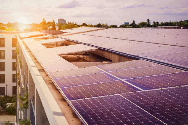 istock Solar Panels Roof of Modern Building 2155259251