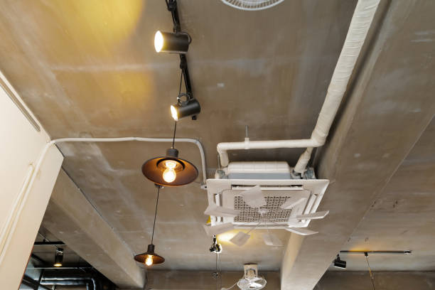 istock Interior ceiling design and decoration of industrial loft building 2155260188