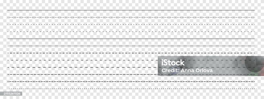 Set Of Dashed Lines Isolated On Transparent Background Stock ...
