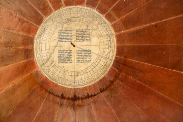 Jaipur, Rajasthan, India-October 25 2023; Jantar-Mantar is an UNESCO World heritage site, Sun Dial at the Astronomical observation site built in 18th century to study Time in Jaipur, Rajasthan, India.