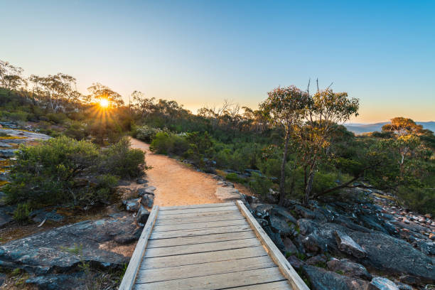 istock Beautiful Grampians mountains walking trail at sunset 2155263370