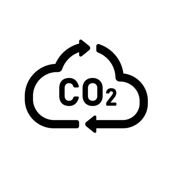 bildbanksillustrationer, clip art samt tecknat material och ikoner med vector icon illustration with ecology theme (carbon neutral) - kolatom