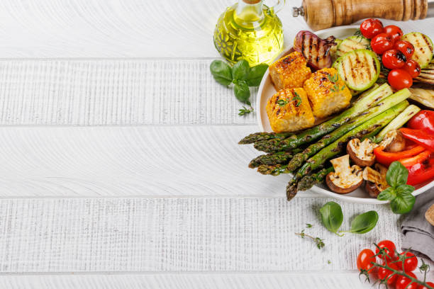 istock Assorted grilled vegetables on a plate, showcasing a colorful and healthy meal 2155269612