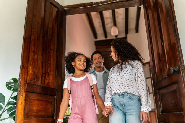 istock Family talking and walking through the hotel 2155274094
