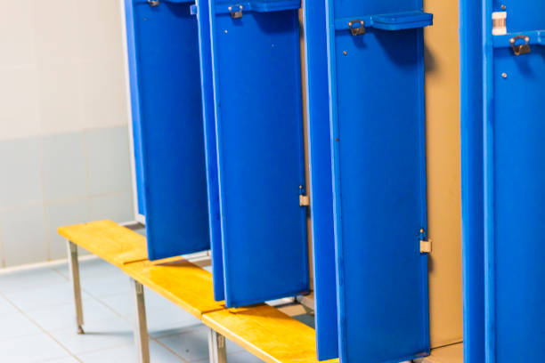 Locker room in a gym