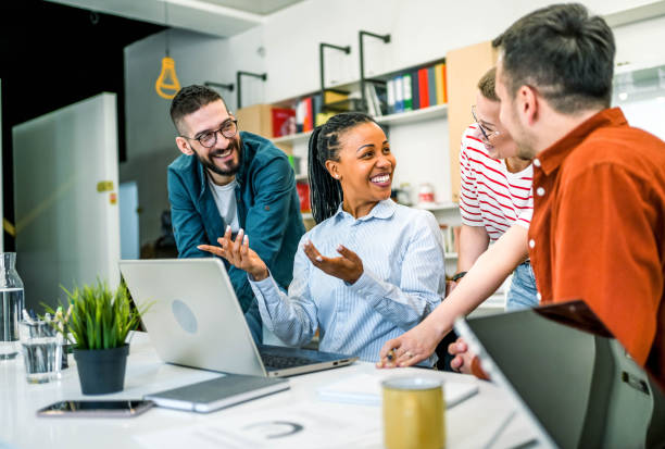 istock Businesspeople using laptop in the office 2155277039