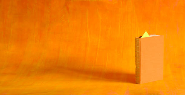 istock orange colored book in front of orange background,education,reading,knowledge concept.Panoramic,large free copy space 2155277126
