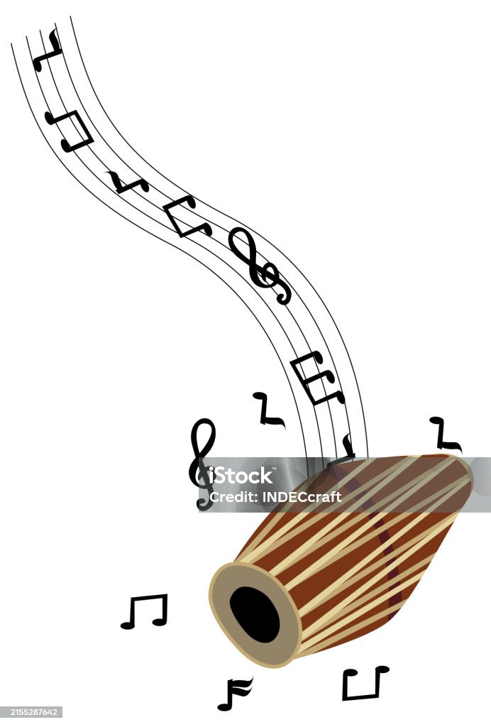 Khol Element Khol Instrument With Musical Notes Stock Illustration - Download Image ...