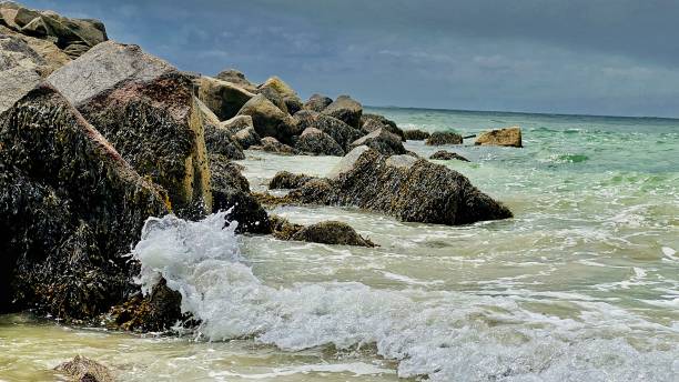 istock Waves hitting the rocks at Goose rocks beach in Maine 2155290125
