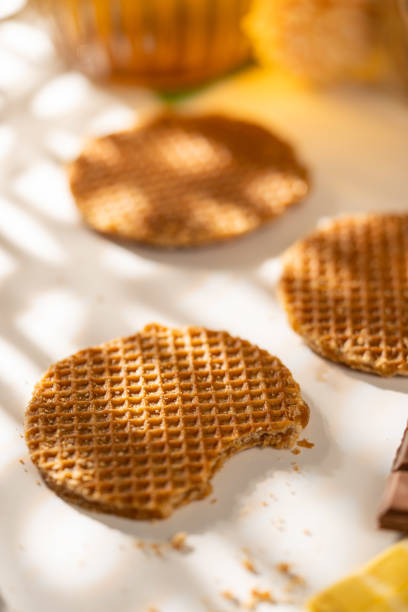 istock stroopwafels or caramel Dutch Waffles 2155303168