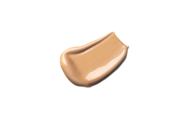 istock Make up smear swatch foundation smudge texture isolated on a white background swatch of cosmetics 2155306453