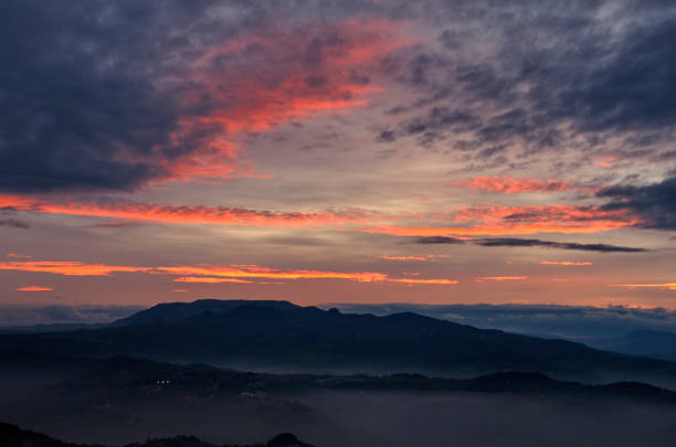 istock mountains in the mist against the sunset sky 2155308603