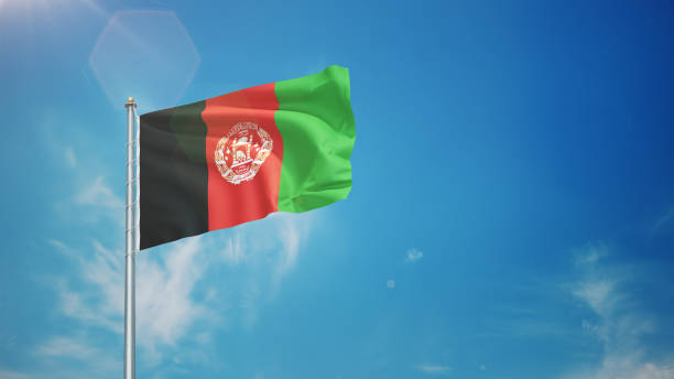 istock Afghanistan Flag Waving in the Wind in Blue Sky 2155309177