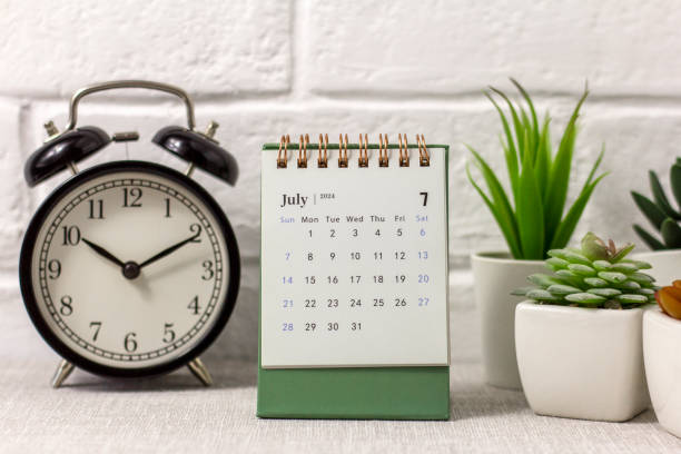 istock Desk calendar for July 2024 on the desktop. 2155309417