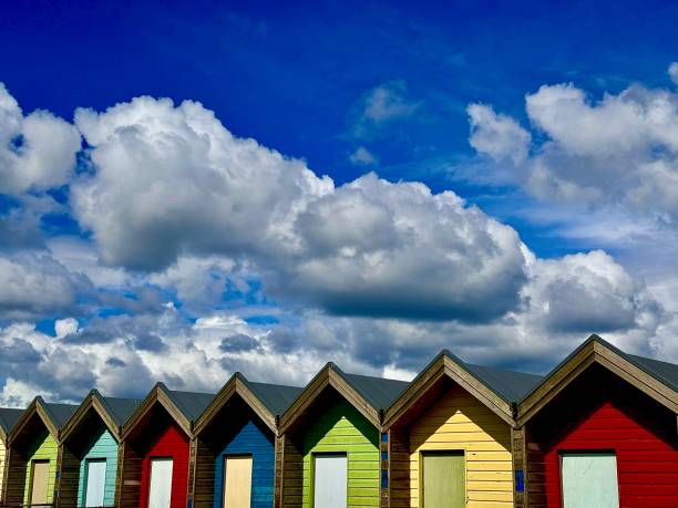 istock A row of beach huts against dramatic cloudscape at Blyth in Northumberland 2155315698