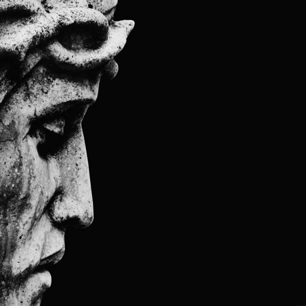 istock Jesus Christ statue against black background. Copy space. 2155317103