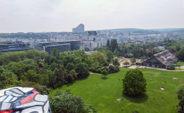 Amazing park  in Saint-Germain island on Seine river