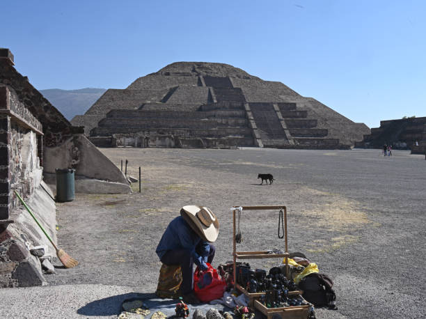 View of the pyramids at El Tajín in Mexico
