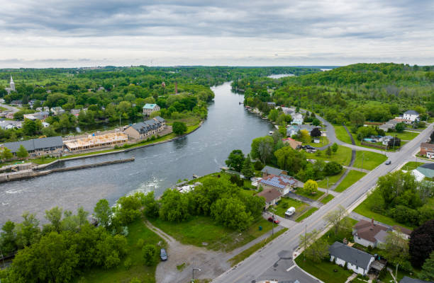 istock Aerial Cityscape in Hastings , Ontario, Canada 2155332461