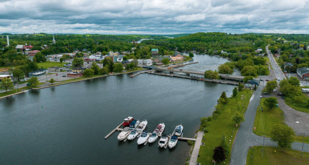 istock Aerial Cityscape in Hastings , Ontario, Canada 2155333206