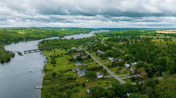istock Aerial Cityscape in Hastings , Ontario, Canada 2155333413