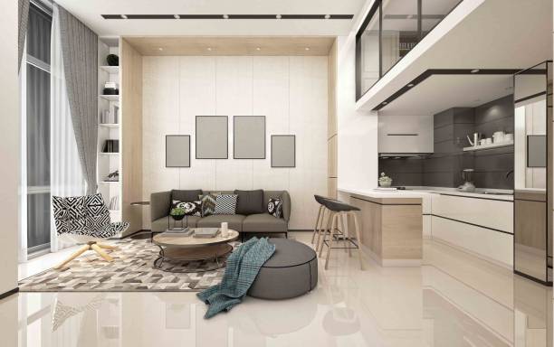 istock 3d render of loft apartment interior 2155340779