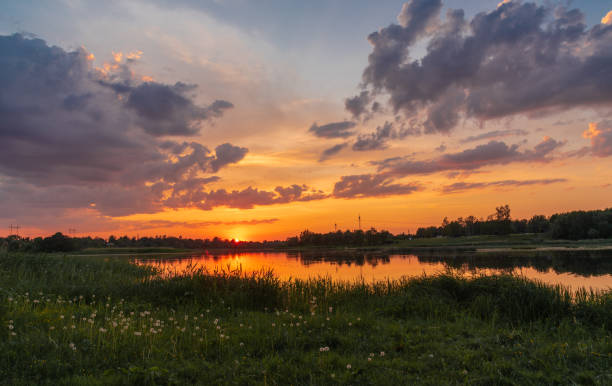 istock Daugava river in Kekava, latvia on summer evening during the sunset 2155343677