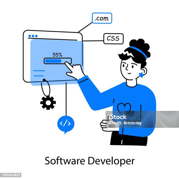 Software Developer Stock Illustration - Download Image Now - Computer ...