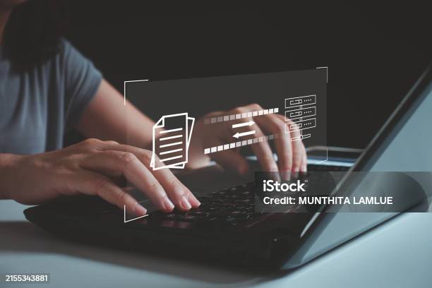 File Transfer Protocol Files Receiver And Computer Transfer Data ...