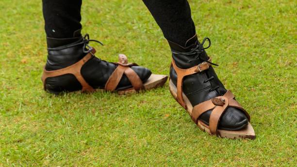 Medieval Wooden Shoe Covers.