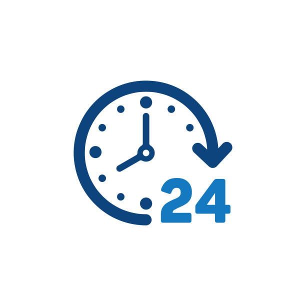 24 Hours support icon. Solid icon that can be applied anywhere, simple, pixel perfect and modern style 24 Hours support icon. Solid icon that can be applied anywhere, simple, pixel perfect and modern style clock face stock illustrations