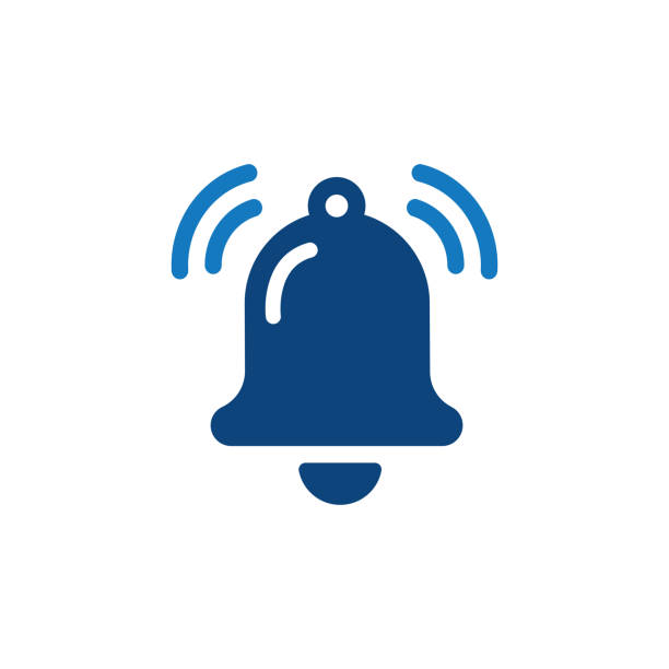 illustrations, cliparts, dessins animés et icônes de icône d’alarme de cloche. icône solide qui peut être appliquée n’importe où, style simple, parfait au pixel près et moderne - sonner