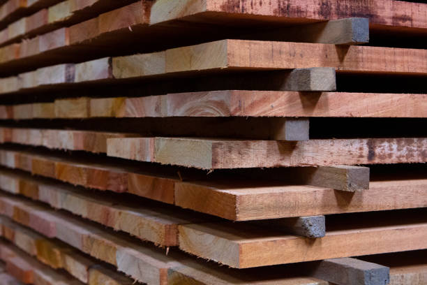 istock Neatly stack the pieces of wood 2155357214