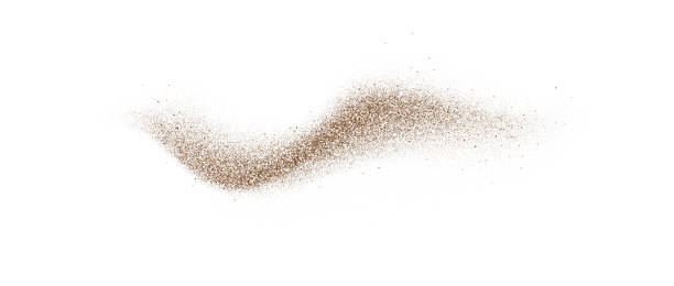 istock Coffee, cocoa or chocolate powder particles and speckles. Brown dust or sand wavy element. Ground beans, grains and granules wave flowing shape. Vector sprayed specks overlay texture 2155361151