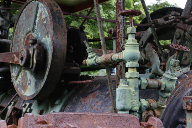 istock Rusty Industrial Machine with Pipes and Valves 2155361581
