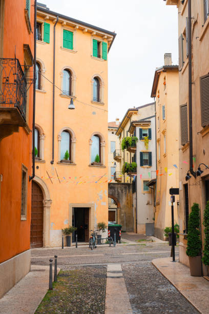 Quaint street in Verona, Italy in summer