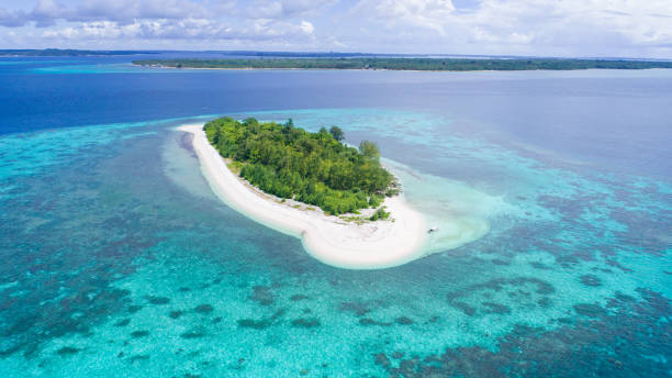 istock Beautiful tropical island from above. Maldives.  summer background 2155363388