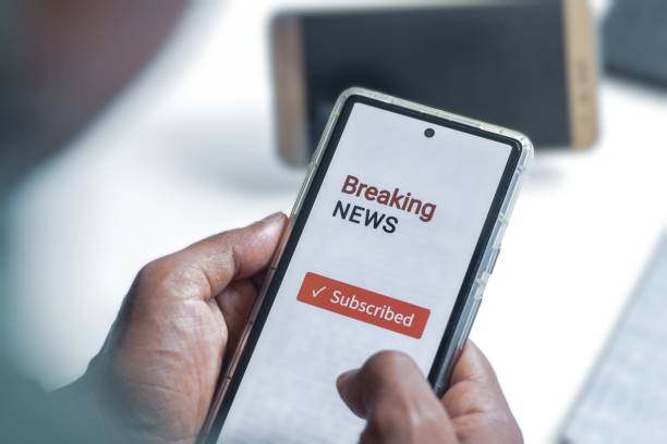 istock Man chose to subscribe to a digital newspaper update or breaking news. selective focus 2155363402