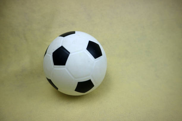 istock a small white and black toy rubber ball 2155367550