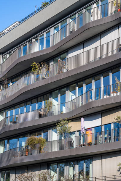 istock The facade of a modern gray apartment building 2155368812