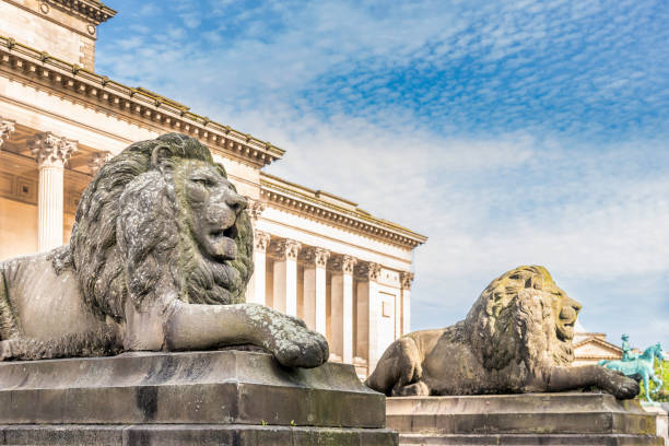 Large Stone Lions at St. George's Hall Liverpool England