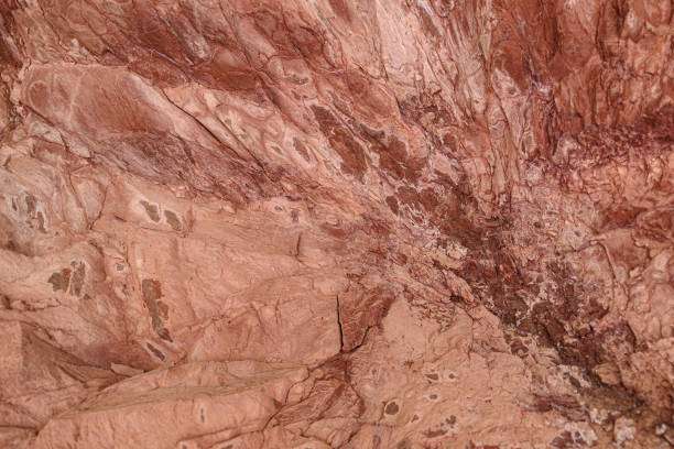 Natural stone texture of red iron oxide rocks