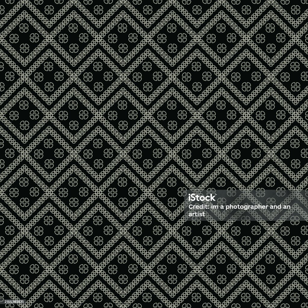 Tetragonal Pattern Geometric Shape Tetragonal Repetitive Floral Pattern Design Seamless ...