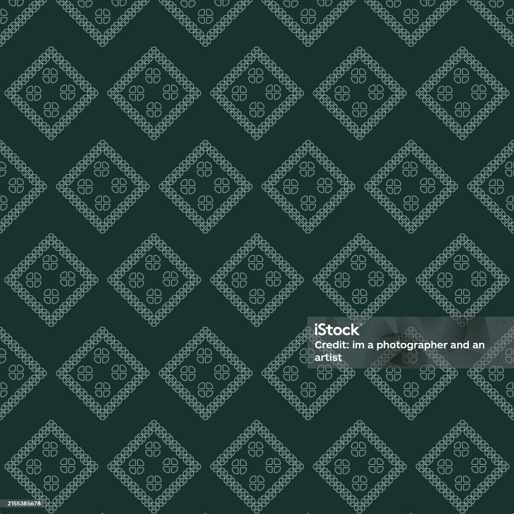 Tetragonal Pattern Geometric Seamless Tetragonal Shape With Floral Pattern Design For ...