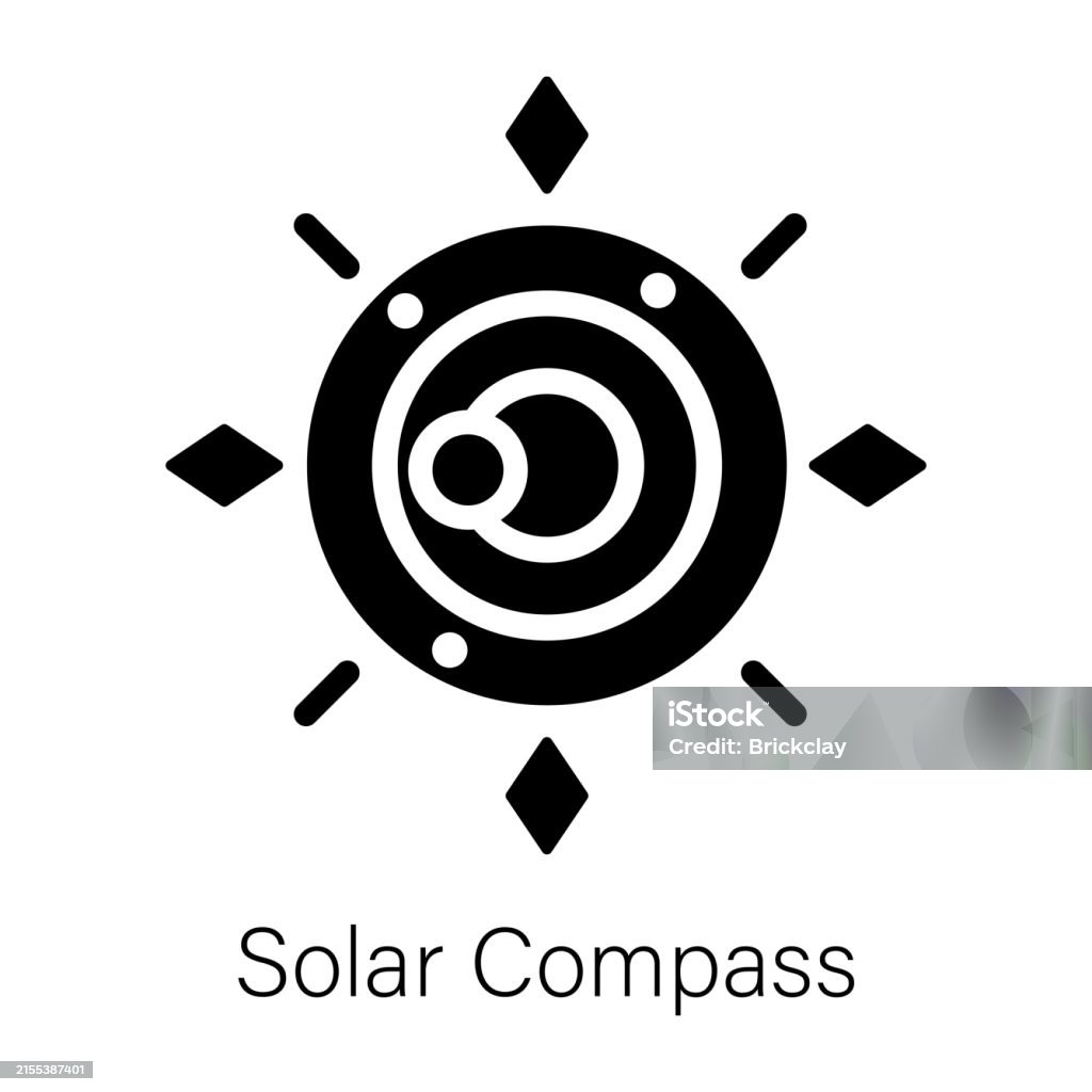 Compass With Sun Solar Compass Stock Illustration - Download Image Now - Astronomy, Full ...