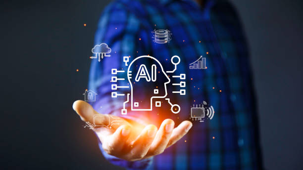 istock Ai icon at Business hand. Ai technology analysis concept, AI technology Machine learning for data analysis and management.  With artificial intelligence (AI)and information exchange. 2155394344