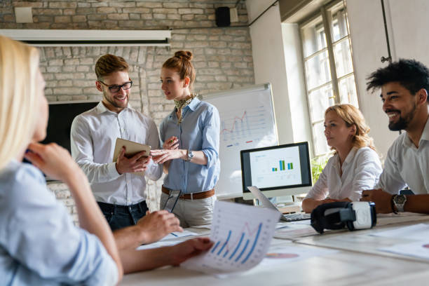 istock Startup business people working as team to find solution to problem. Technology finance concept 2155396521